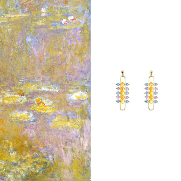 The Impressionists Dangle Earrings with Mother of Pearls