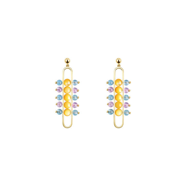 The Impressionists Dangle Earrings with Mother of Pearls