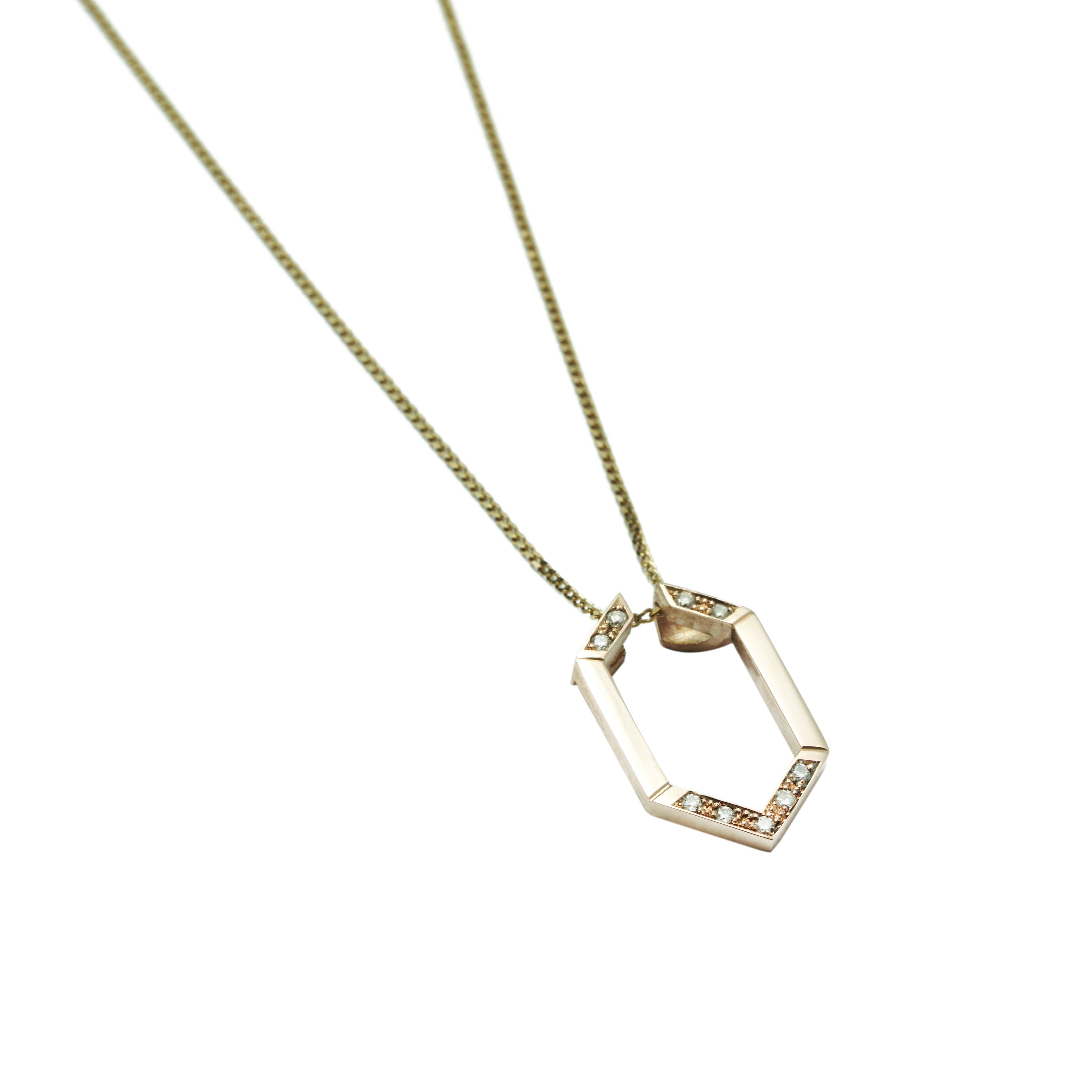 9kt Gold Harmony Hexagonal Diamond Pendant Jacket