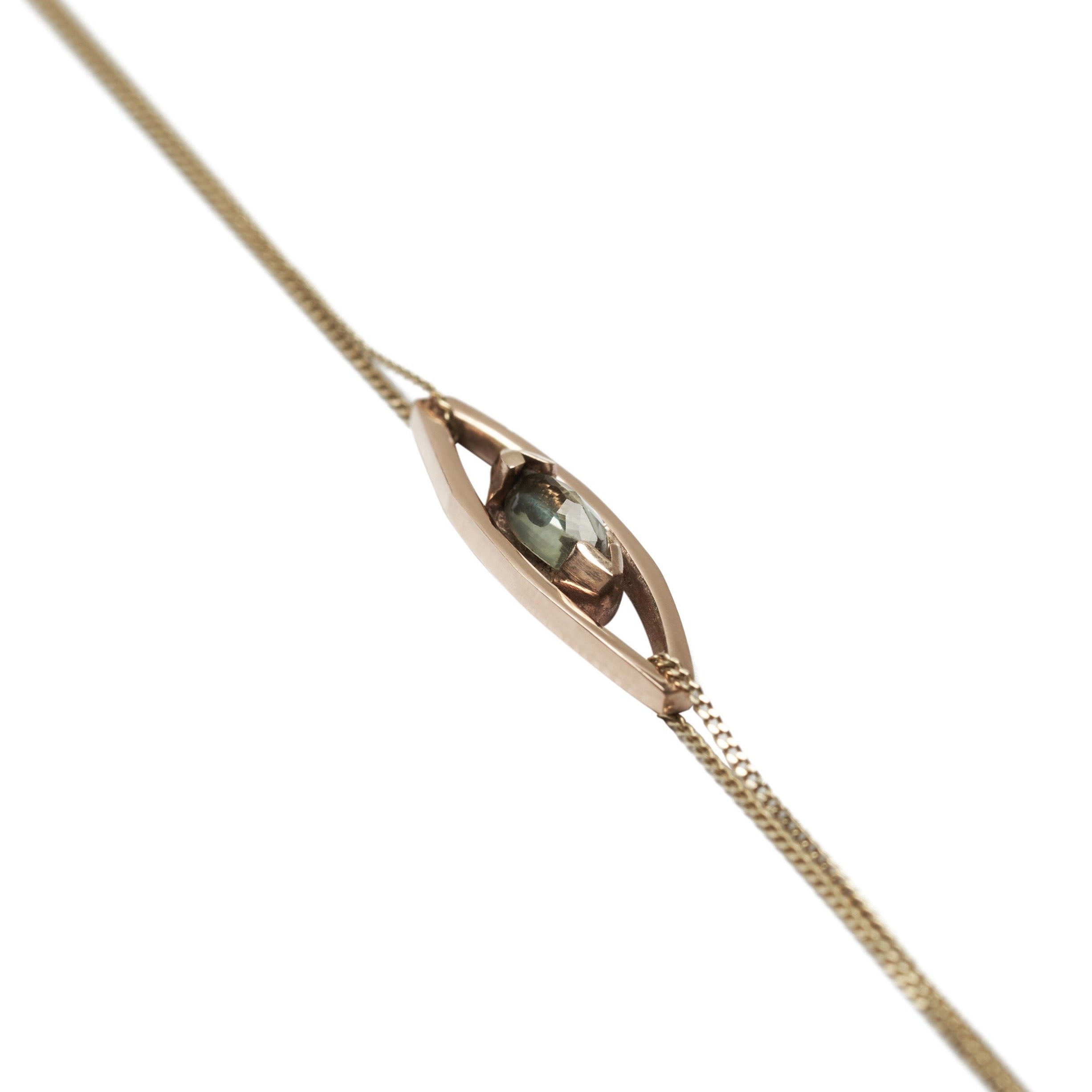 9kt Gold Gemstone Marquise Bracelet