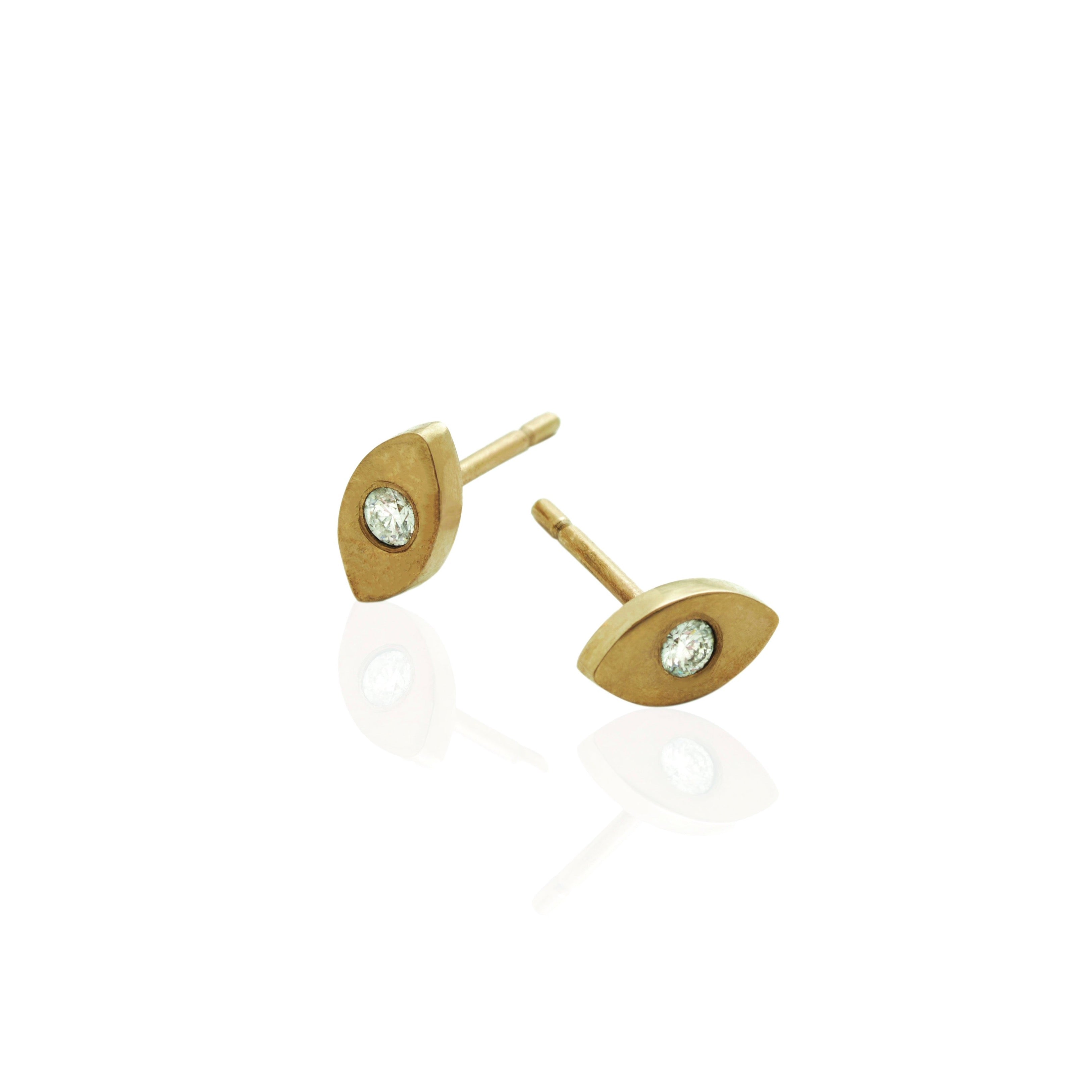 9KT Gold Marquise Diamond Studs