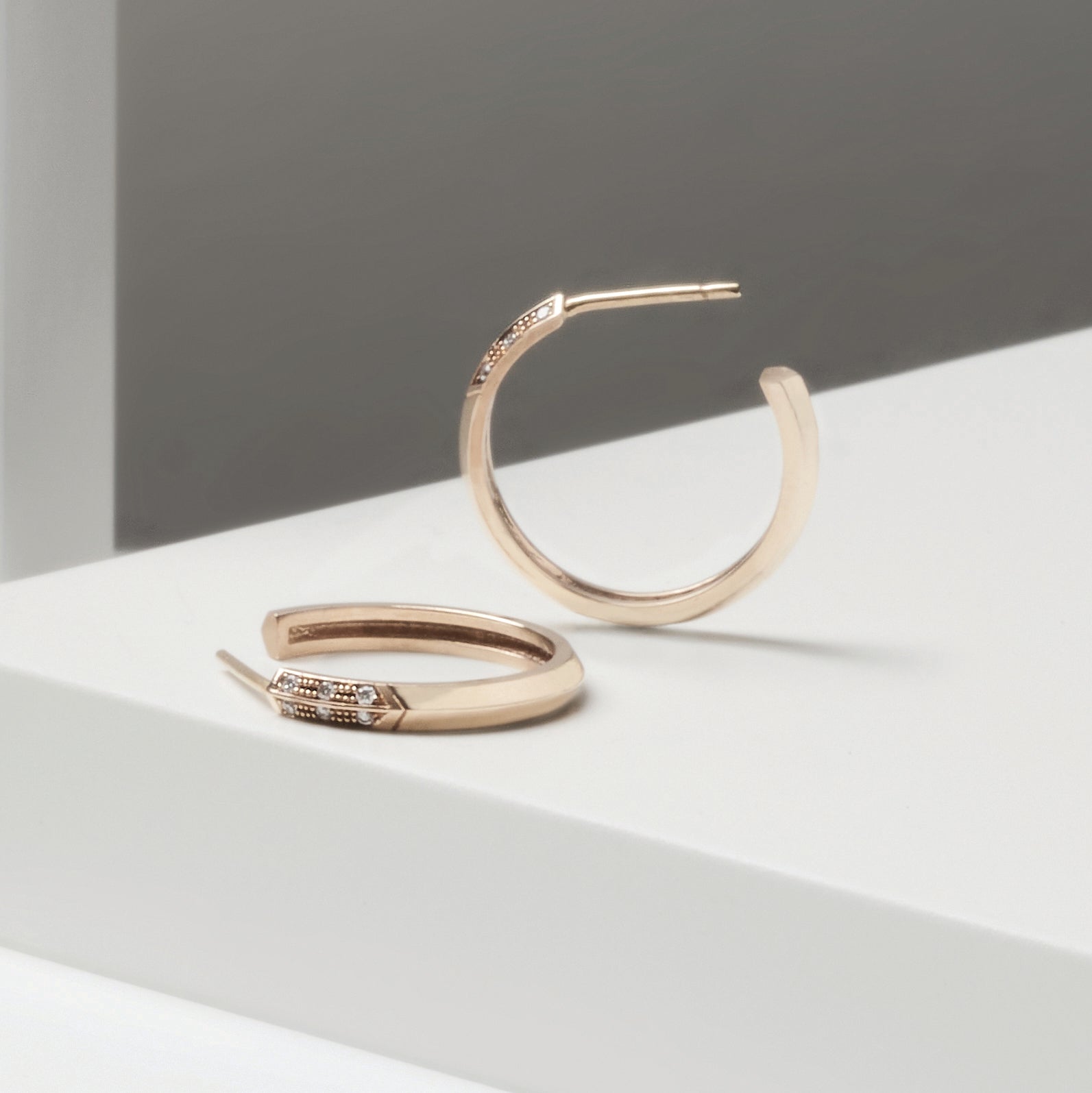 9kt Gold and Diamond Hoops