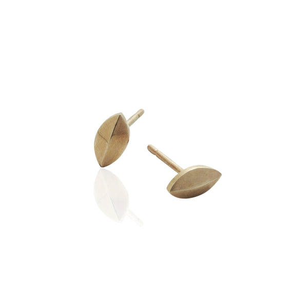 9kt Gold Marquise Studs