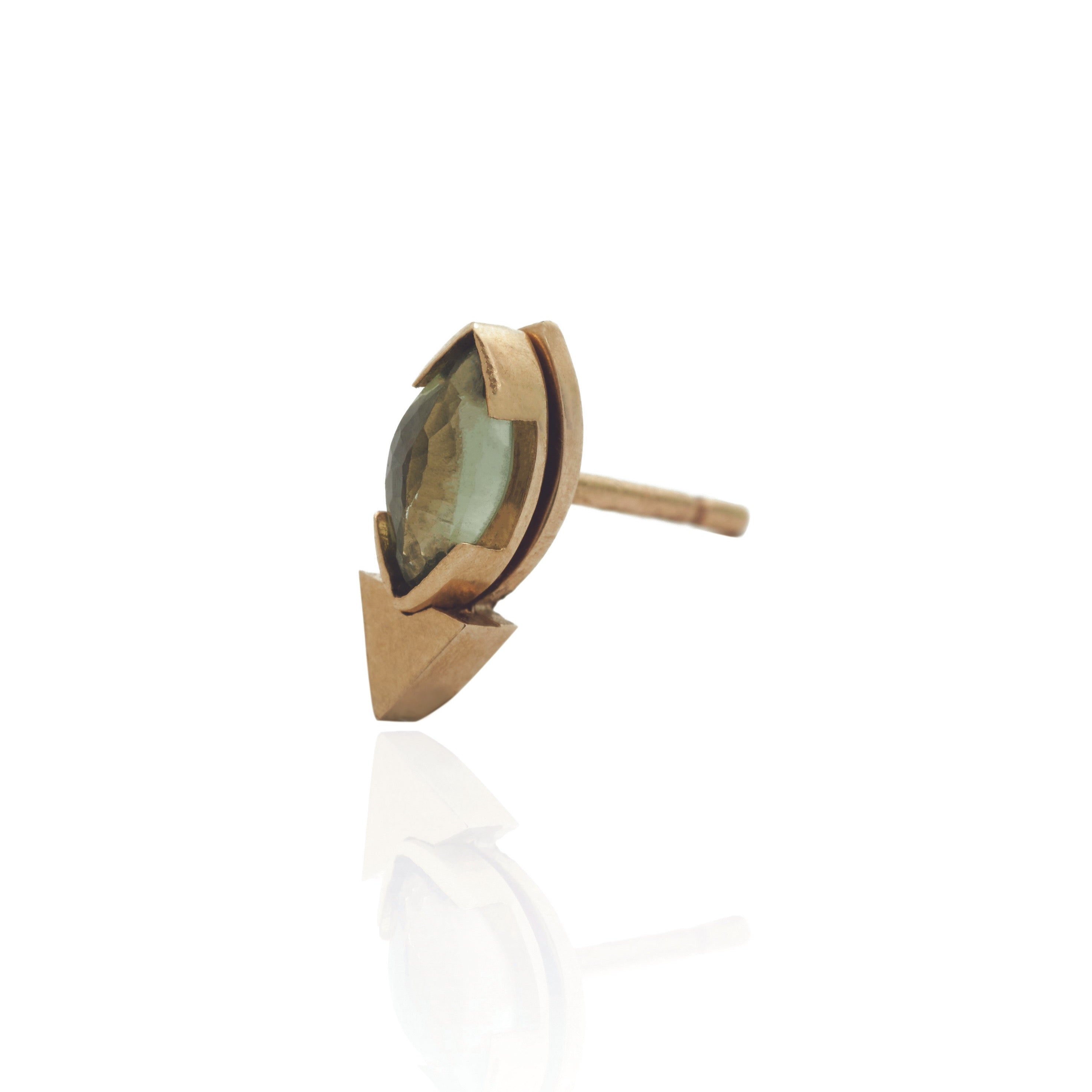 9kt Gold Single Point Stud Set with Tourmaline