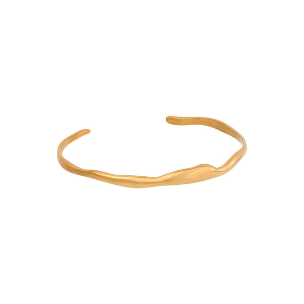 Wide Ripple Bracelet Gold