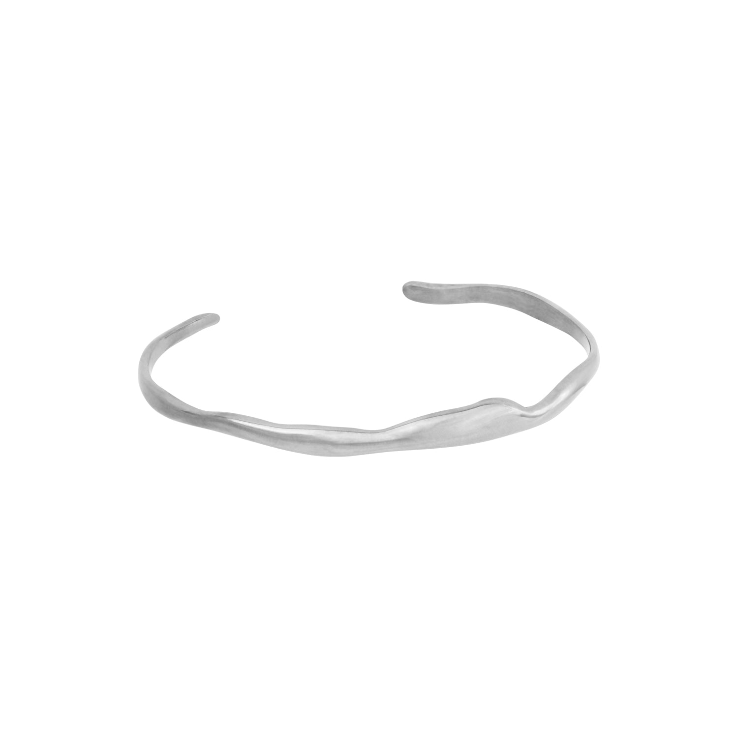 Wide Ripple Bracelet Silver