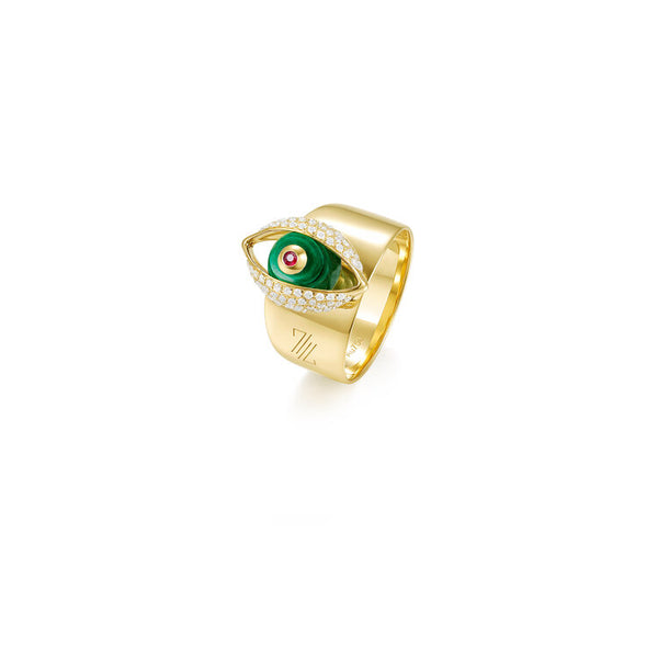 The Eye Cocktail Ring with Malachite