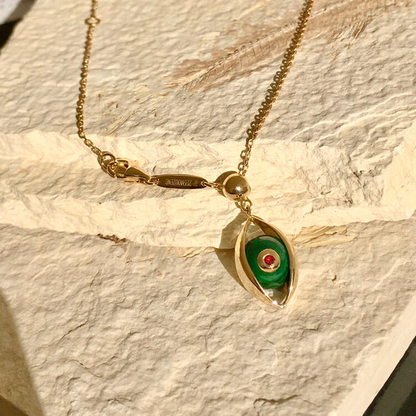 The Eye Necklace with Malachite
