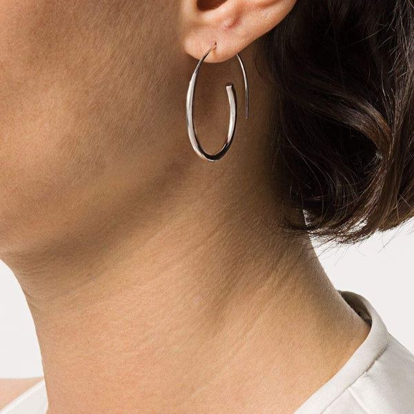 Arc Hoop Earrings Silver