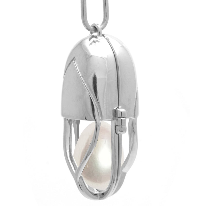 Capsule Pearl Pendant Silver