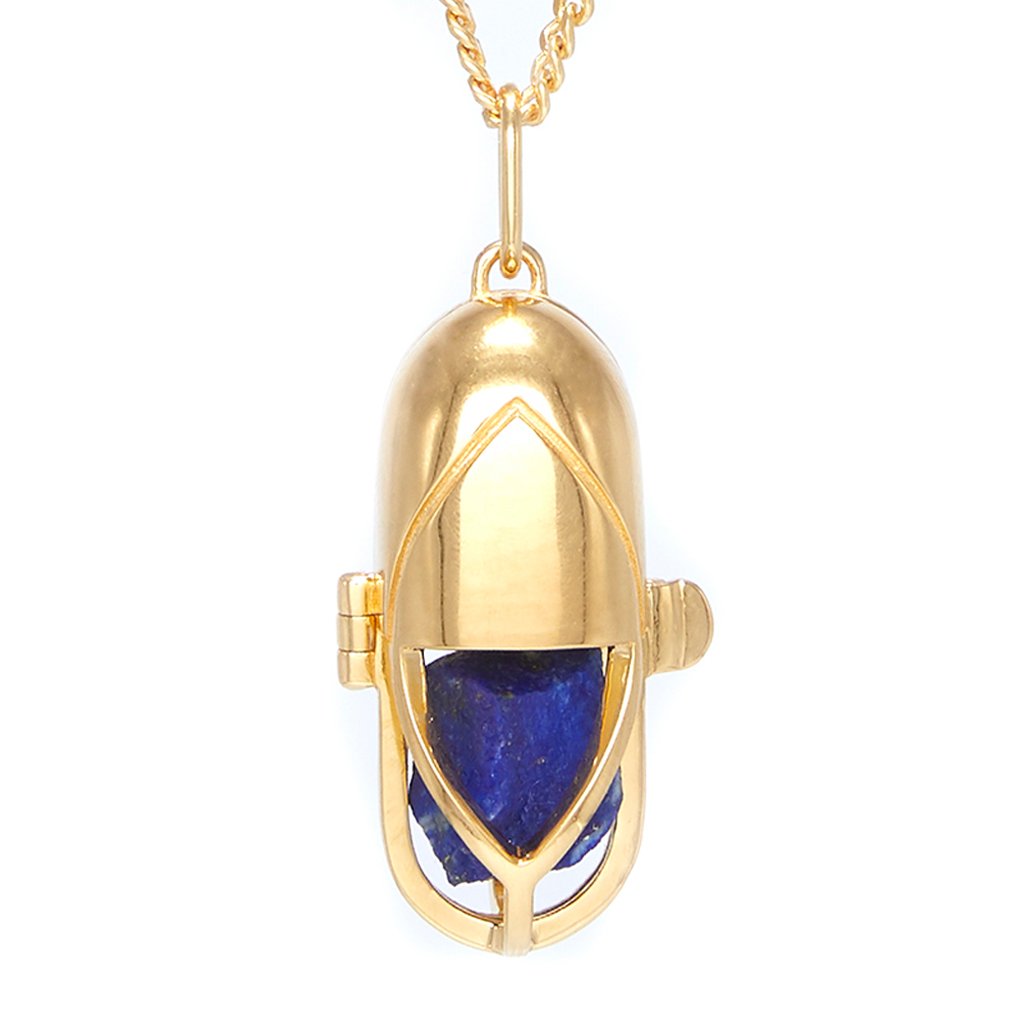 Capsule Crystal Pendant Gold