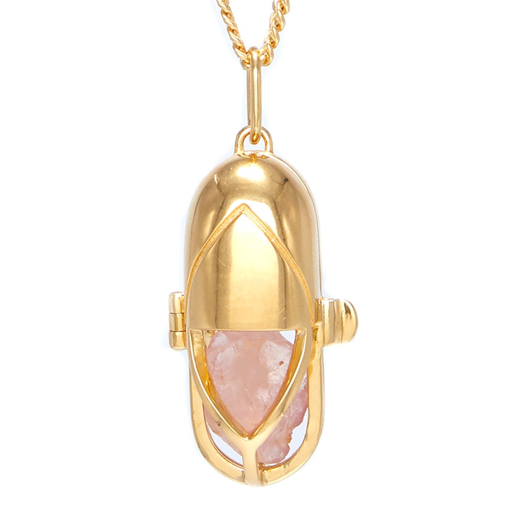 Capsule Crystal Pendant Gold