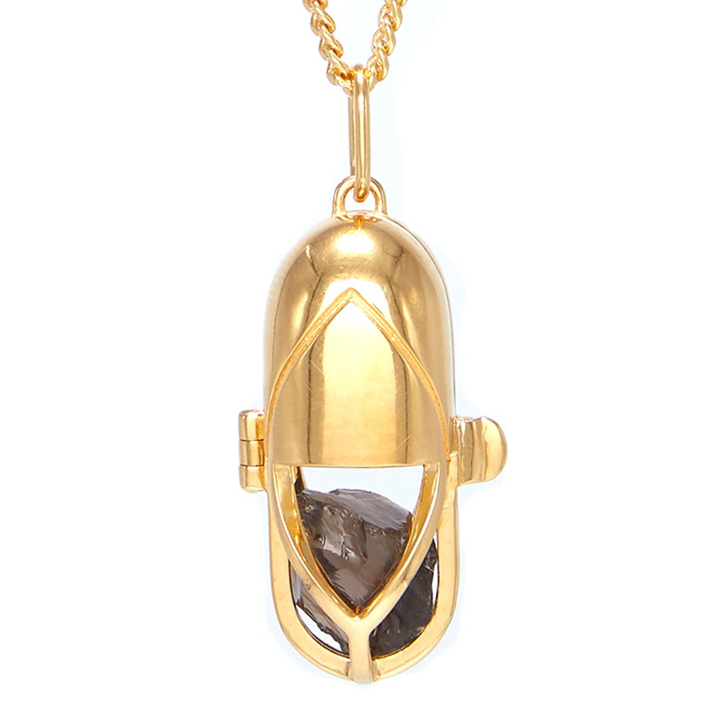 Capsule Crystal Pendant Gold