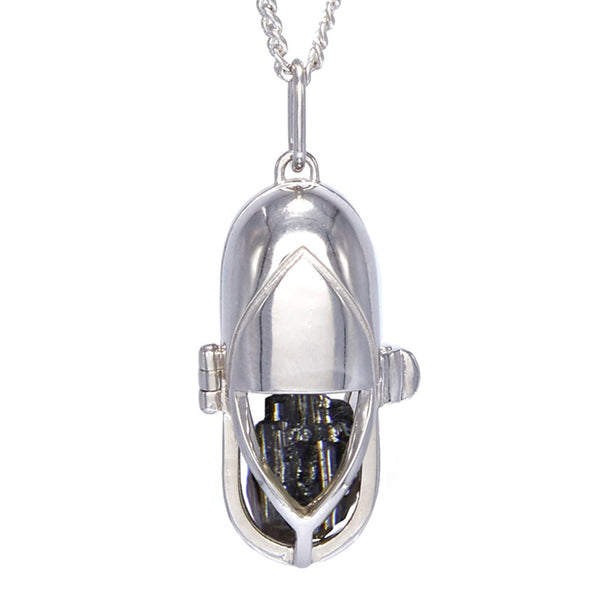 Capsule Crystal Pendant Silver