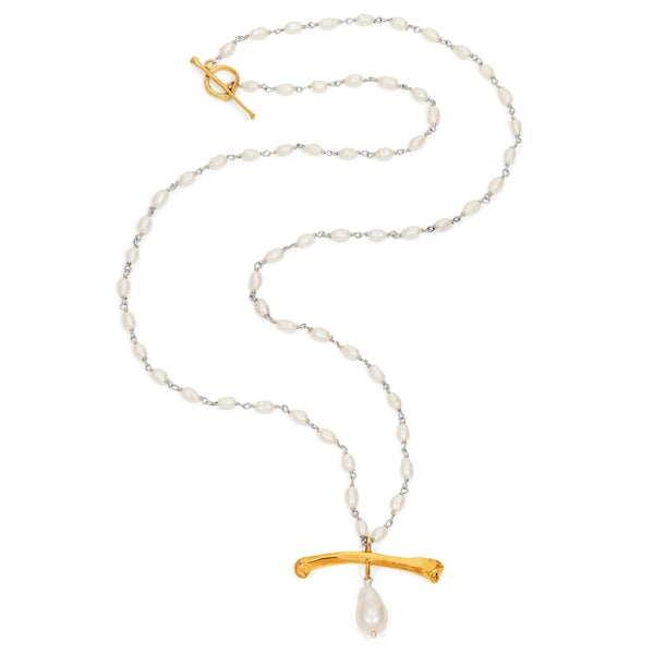 Sargasso Gold Pearl Necklace