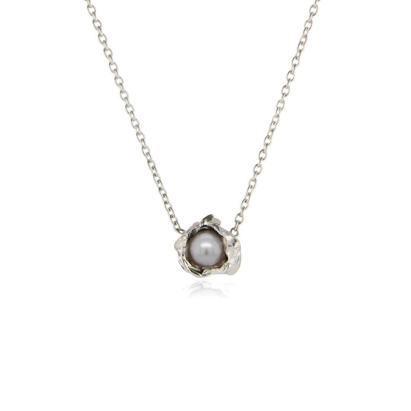 Silver Pearl Crush silver necklace