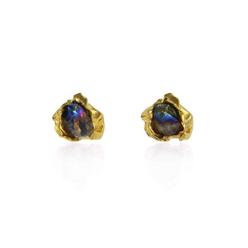 Titanium Quartz Crush Gold studs