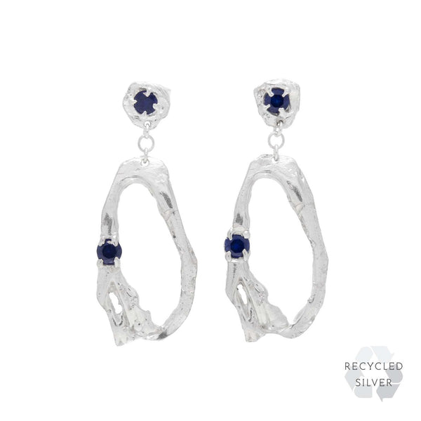 DAVATA SAPPHIRE ARGENTI RECYCLED SILVER EARRINGS