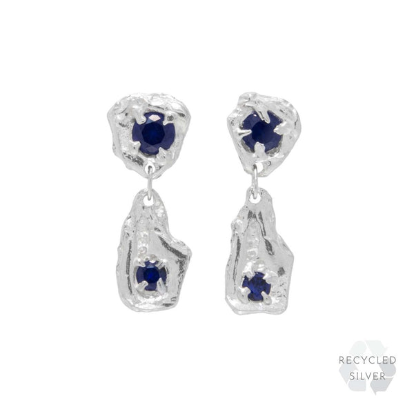 DIA SAPPHIRE ARGENTI RECYCLED EARRINGS