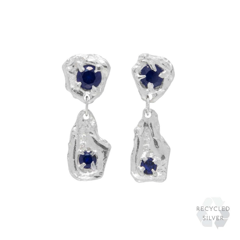 DIA SAPPHIRE ARGENTI RECYCLED EARRINGS