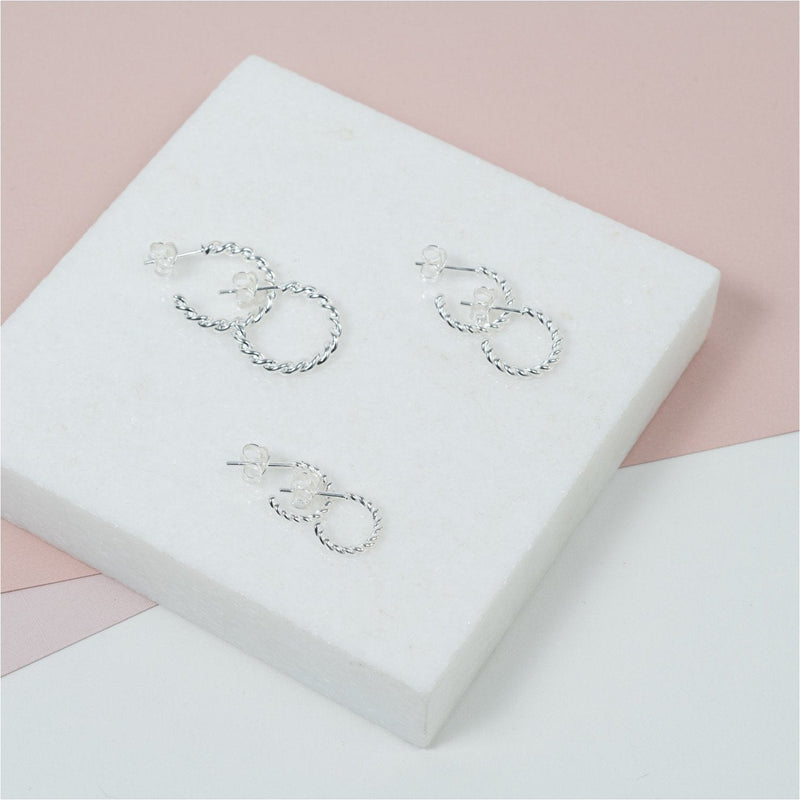 Earrings - Alhambra Piccolo Twisted Sterling Silver Hoop Earrings