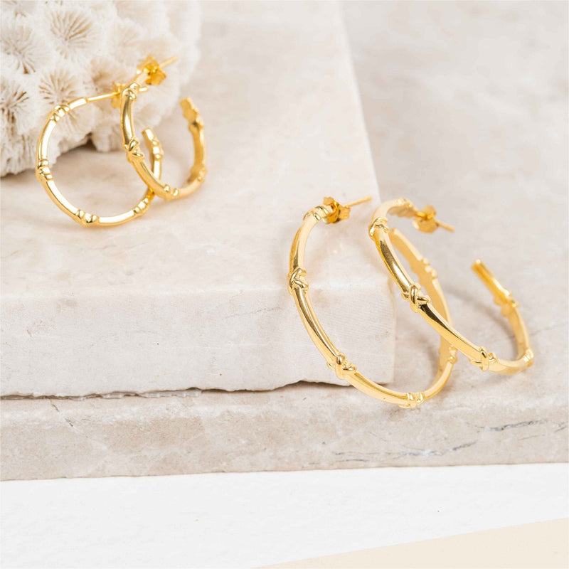 Deia Large Yellow Gold Vermeil Kiss Hoop Earrings