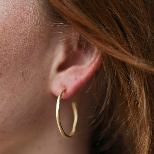 Earrings - Olivera Medium Gold Vermeil Hoop Earrings