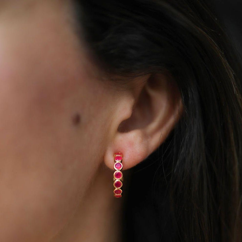 Ortigia Fuchsia Chalcedony Hoop Earrings