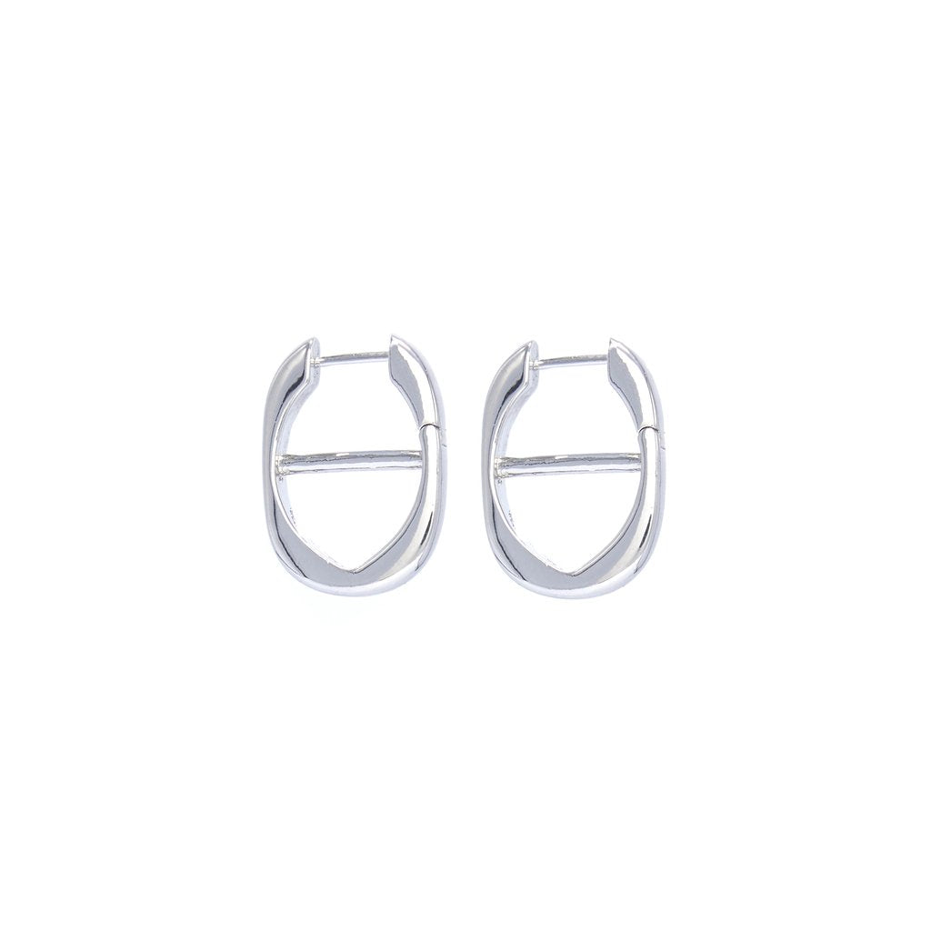 Chain Hoop Earrings Silver
