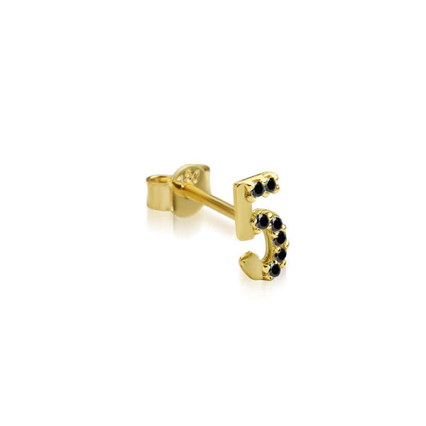 Numerology Earring 5 - Diamonds - Single