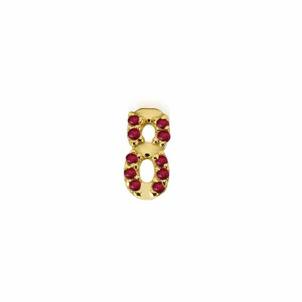 Numerology Earring 8 - Ruby -Single