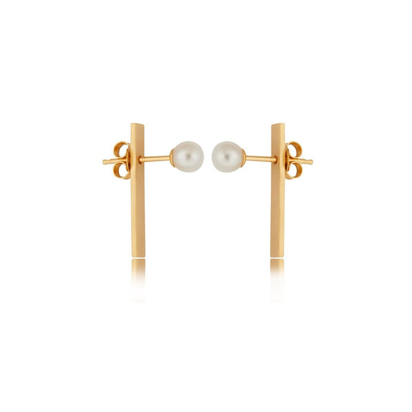 Making Marks Rectangular Bar Pearl Earring