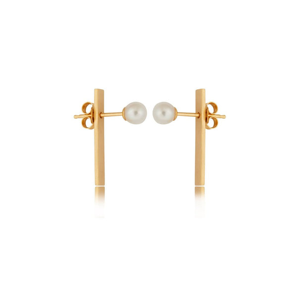 Making Marks Rectangular Bar Pearl Earring