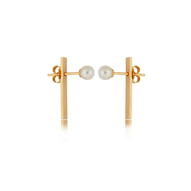 Making Marks Rectangular Bar Pearl Earring