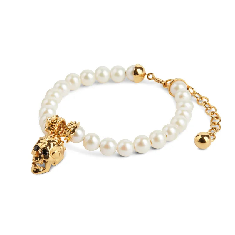 Skull & Ivory Pearl Bracelet