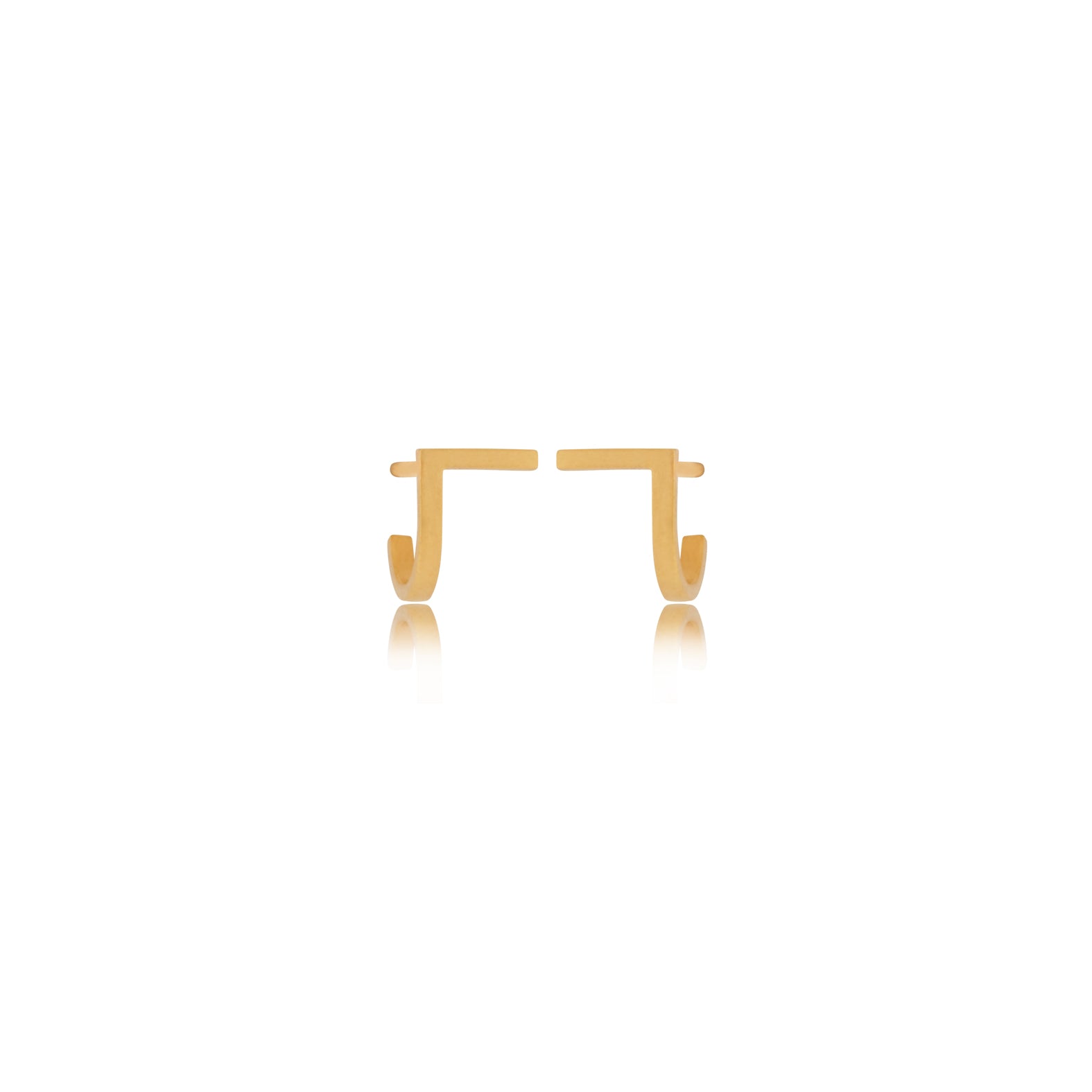 Unfinishing Line Curve Gold Earrings/Small