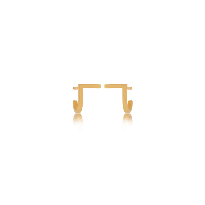 Unfinishing Line Curve Gold Earrings/Small