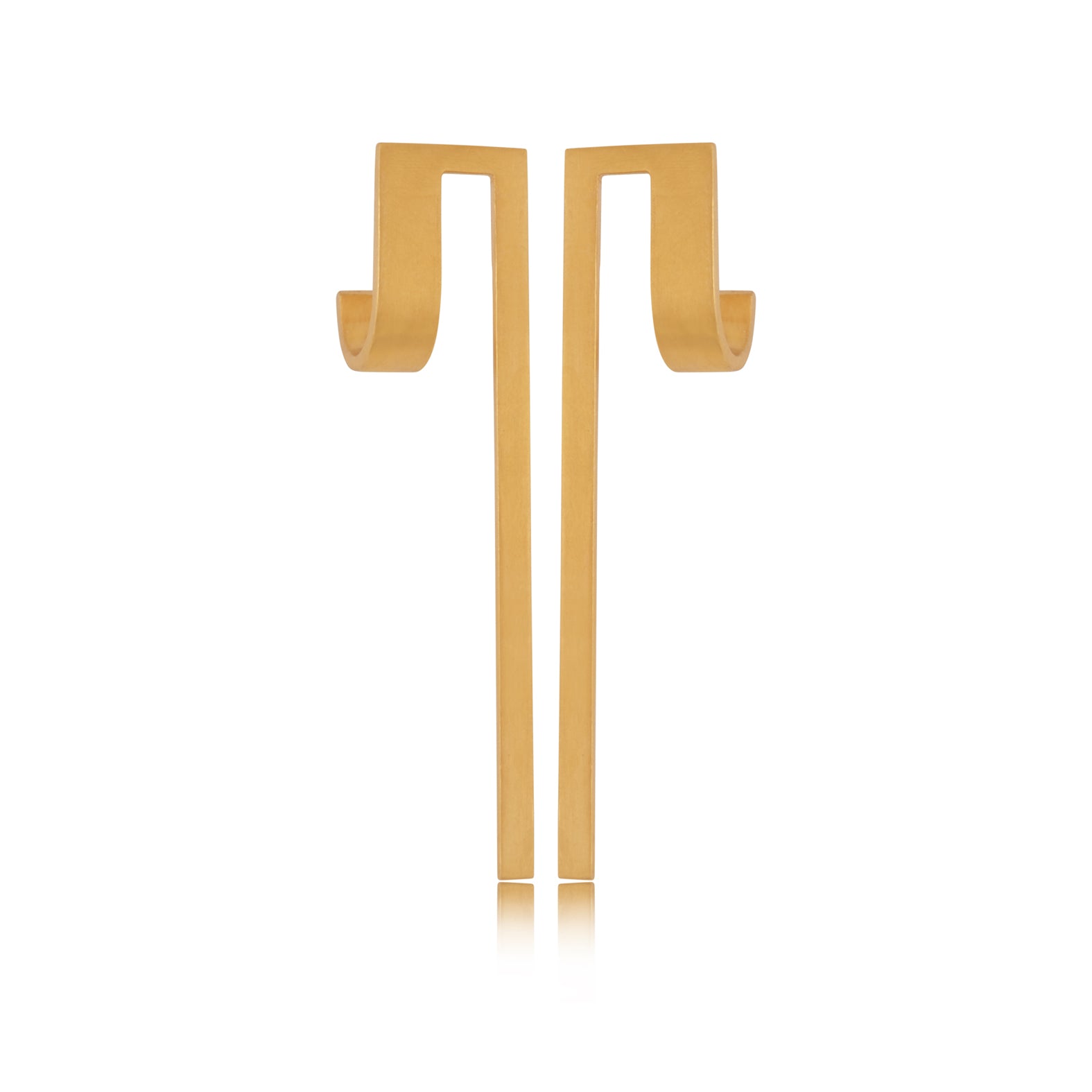 Unfinishing Line Gold Minimal Line Curve Extension Earrings