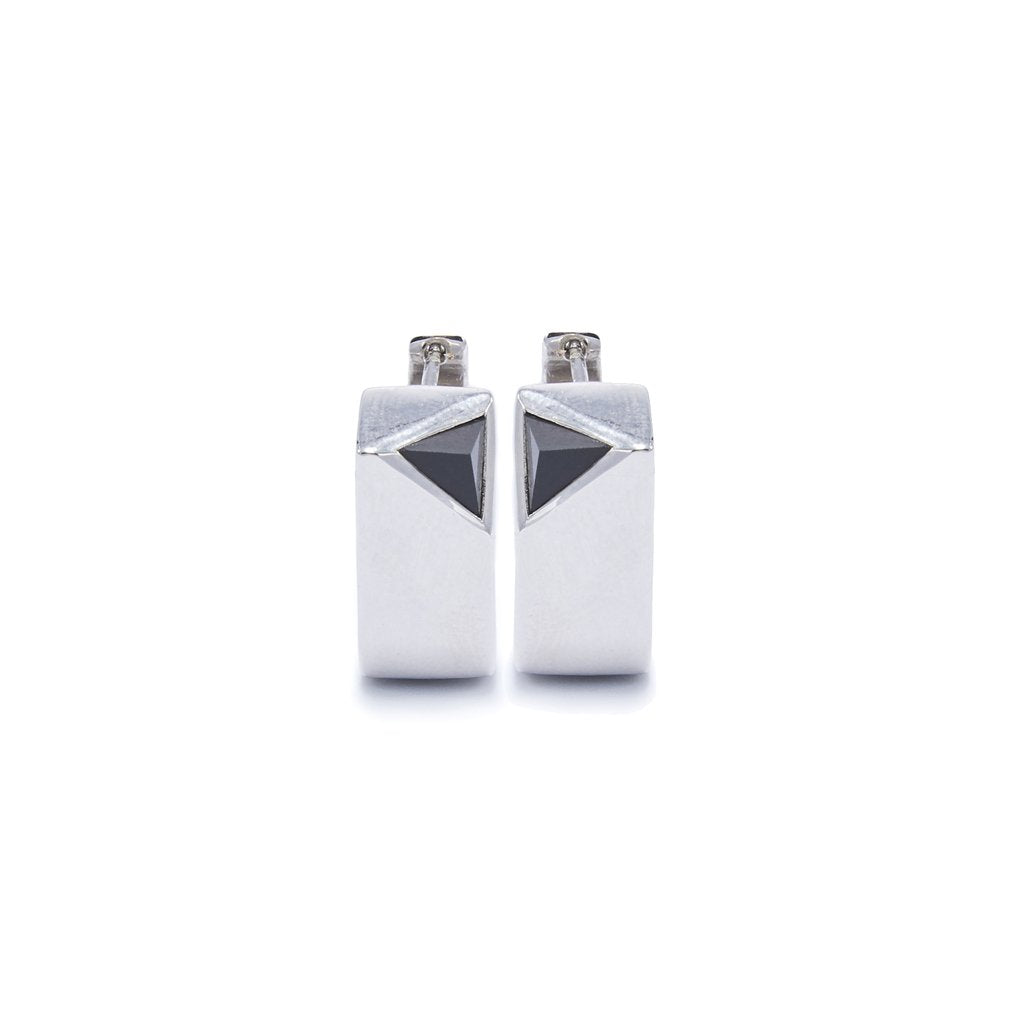 Jewel Beneath Signet Earrings Black Onyx and Sterling Silver