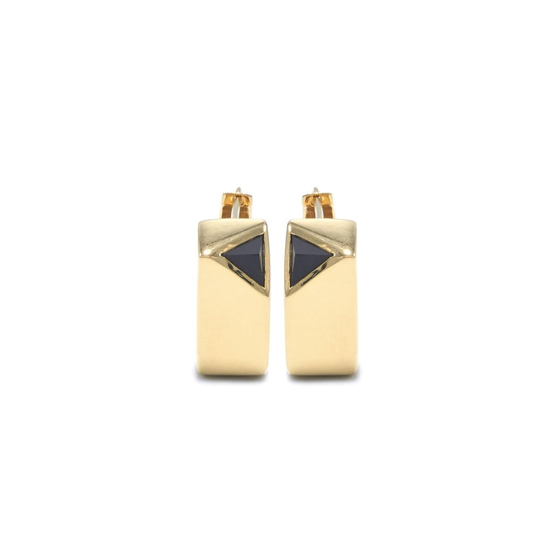 Jewel Beneath Signet Earrings Black Onyx and 24k Gold Vermeil