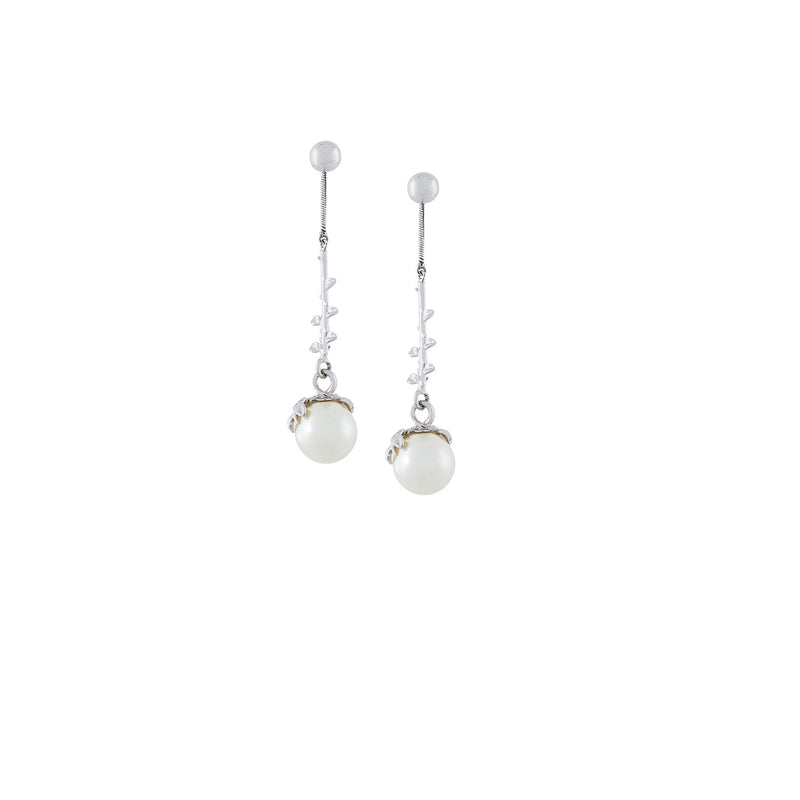 PEARL DROP EARRINGS SILVER