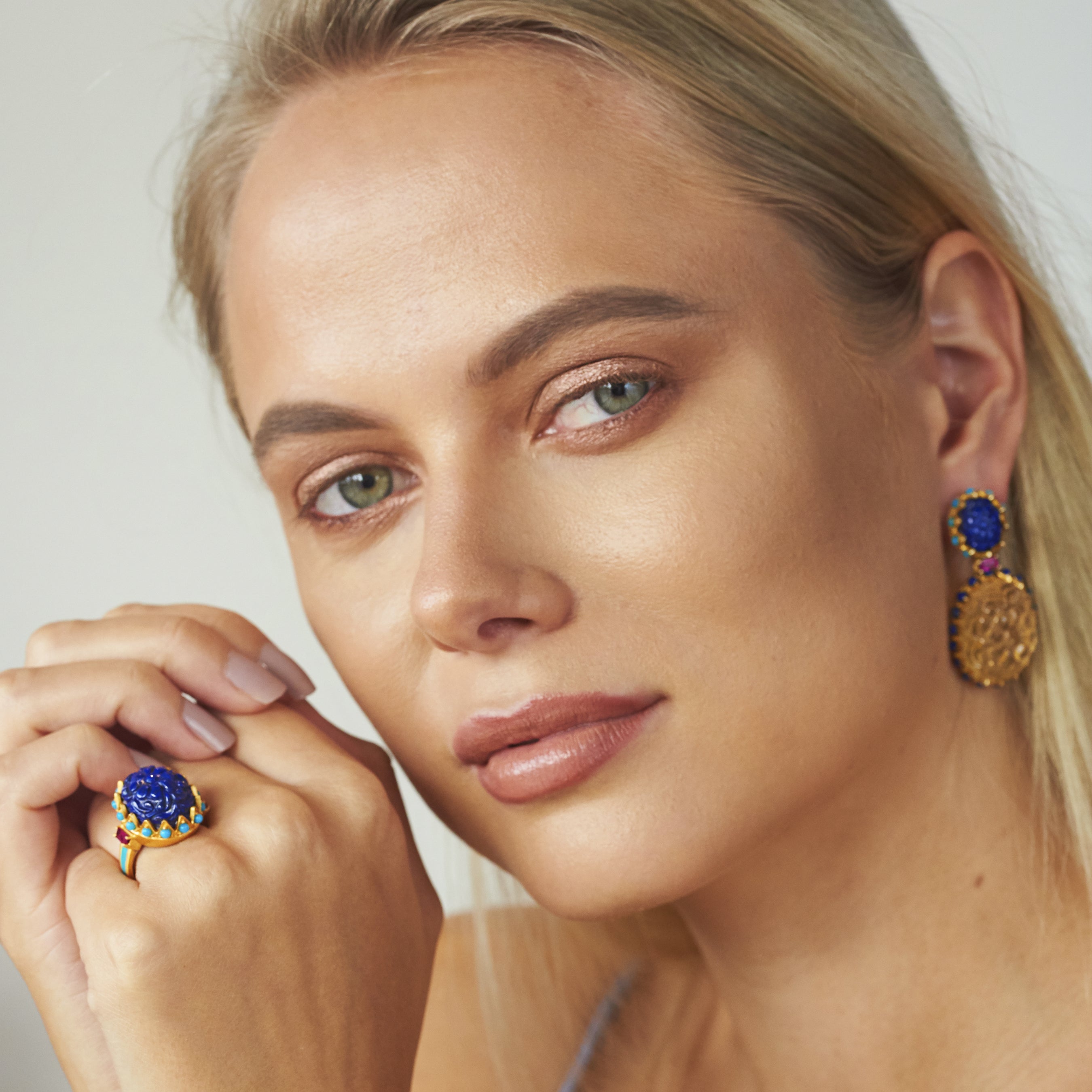 Lapis Flower Ring