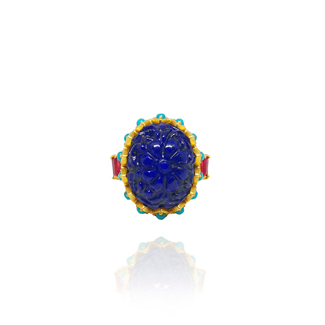 Lapis Flower Ring