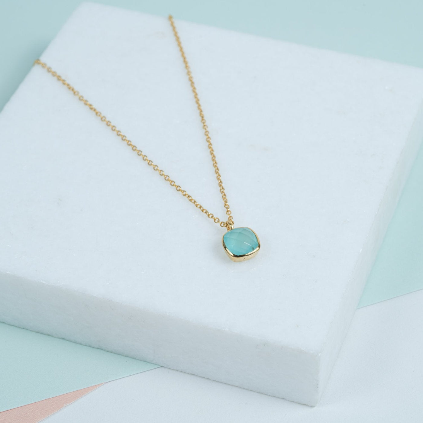 Aqua Chalcedony Necklace Gold Vermeil Auree Jewellery – URSA