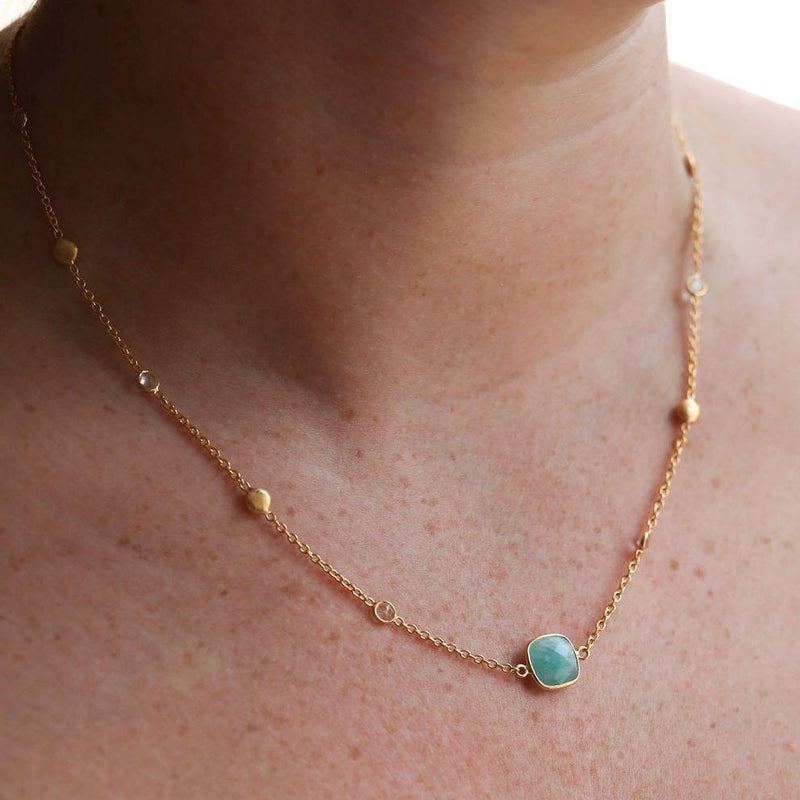 Necklaces & Pendants - Iseo Amazonite & Gold Vermeil Necklace