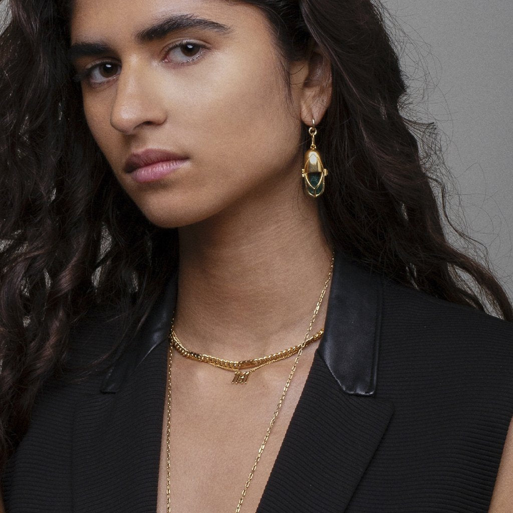 Power Chain Necklace - 18ct Gold-Plated Sterling Silver 40/50cm