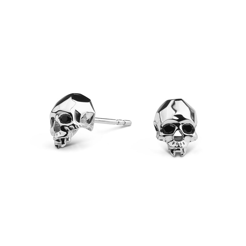 Vampire skull studs silver