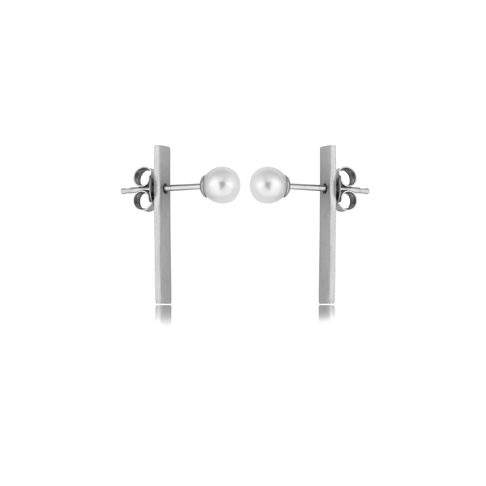 Making Marks Rectangular Bar Pearl Earring
